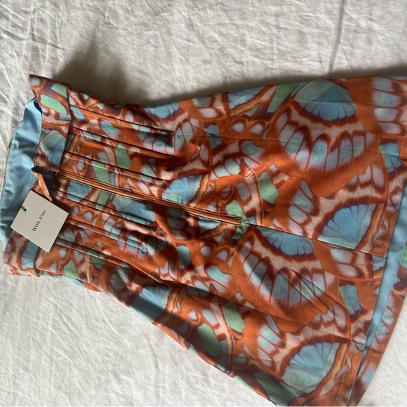 With Jean Strapless Mini Dress in Blue and Brown - Picture 11 of 11